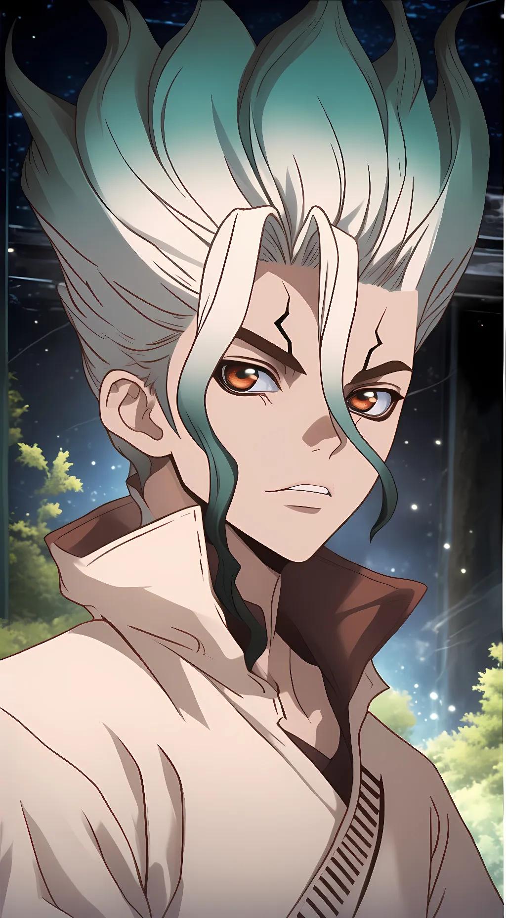 ai character: Ishigami Senkū  background