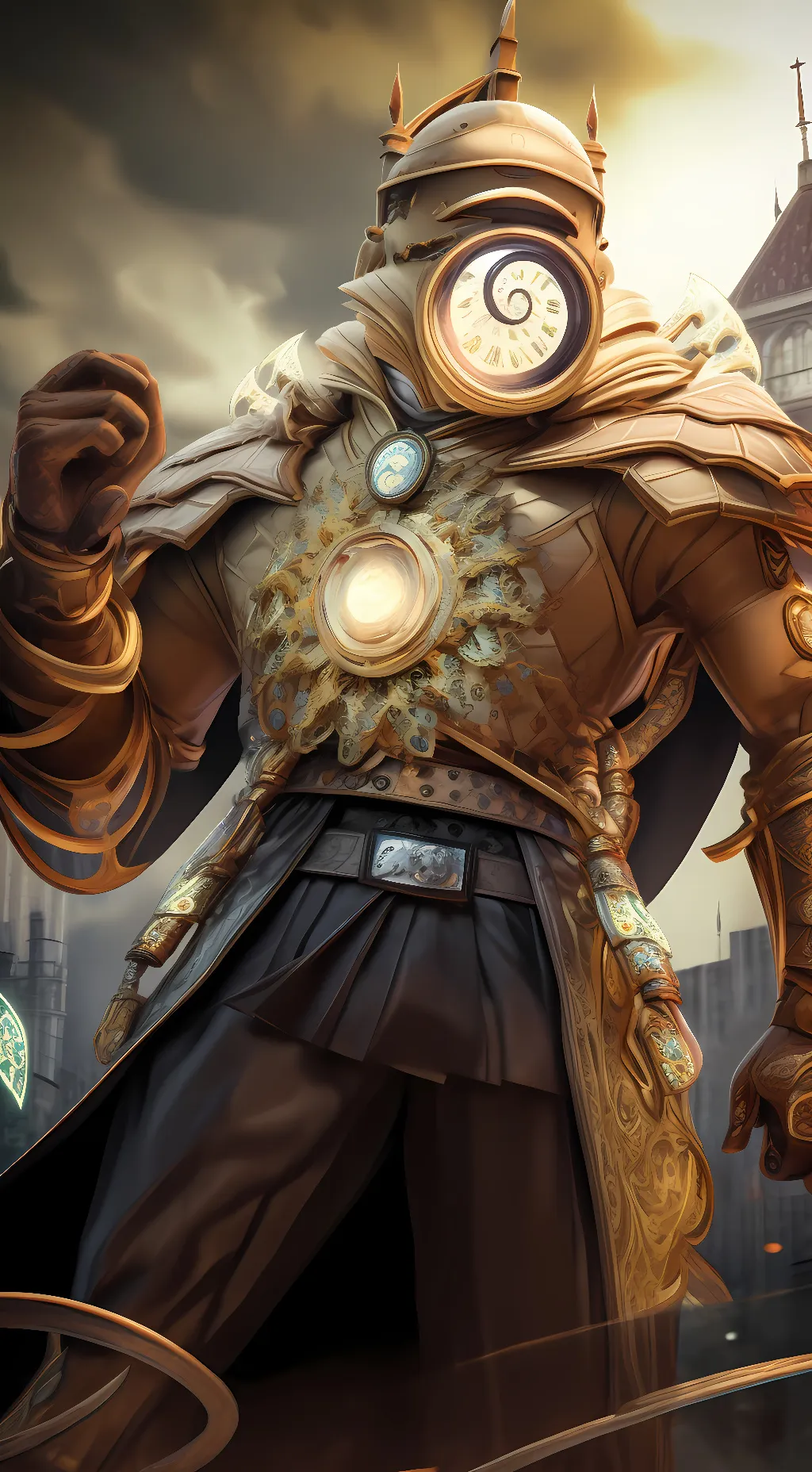 ai character: /Titan clockman | background