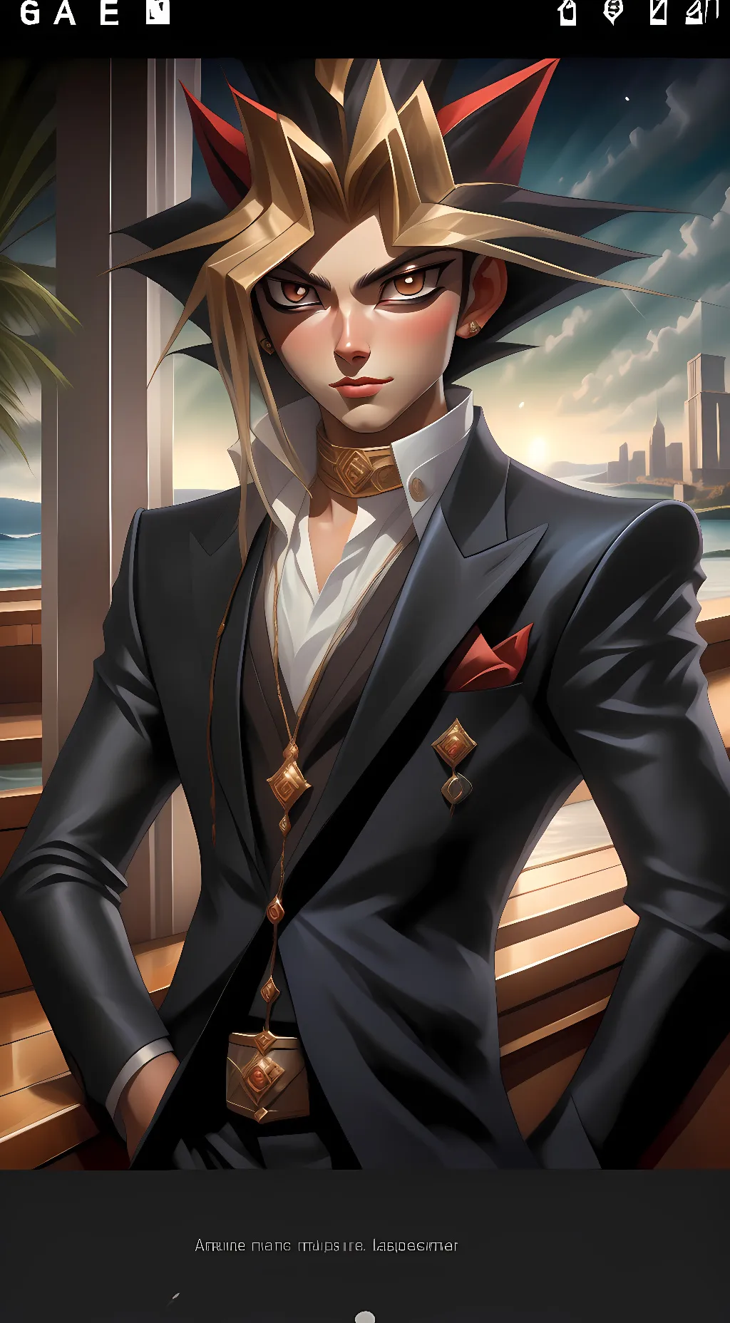 ai character: Yami Yugi (Atem) background