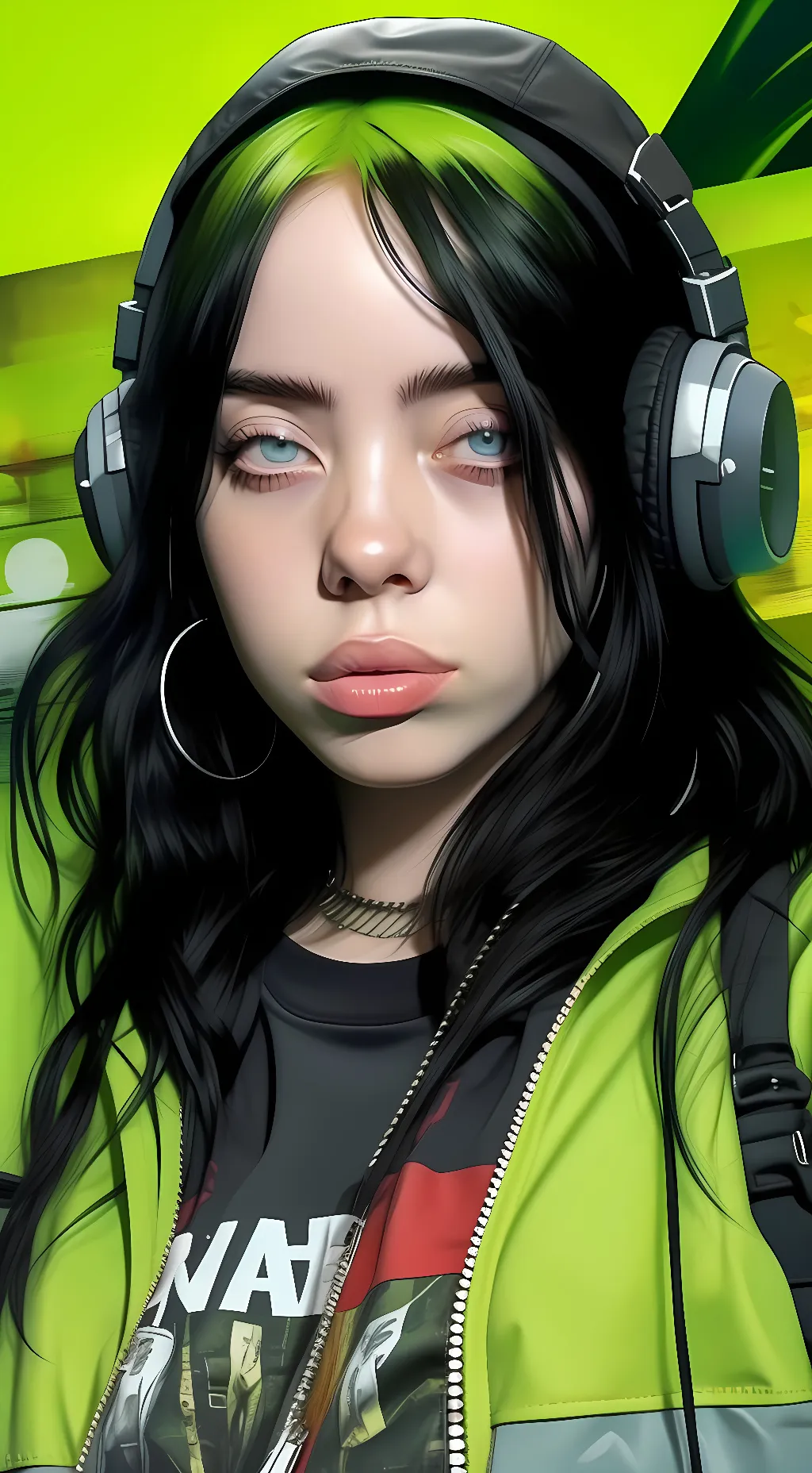 ai character: Billieeilish bully background