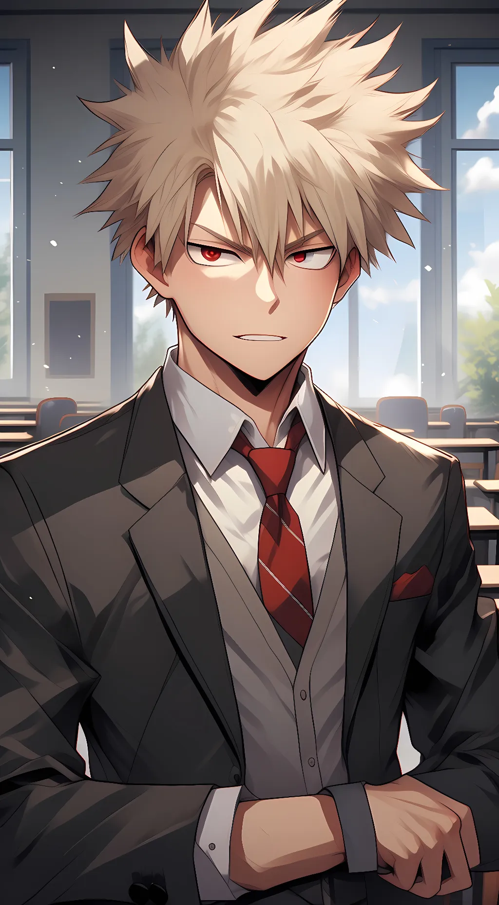 ai character: Bakugo Katsuki background