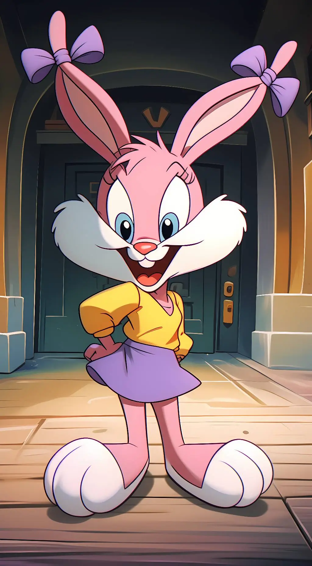 ai character: Babs-Bunny(1990) background