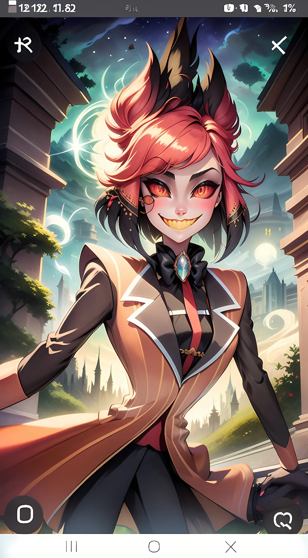 ai character: Female Alastor background