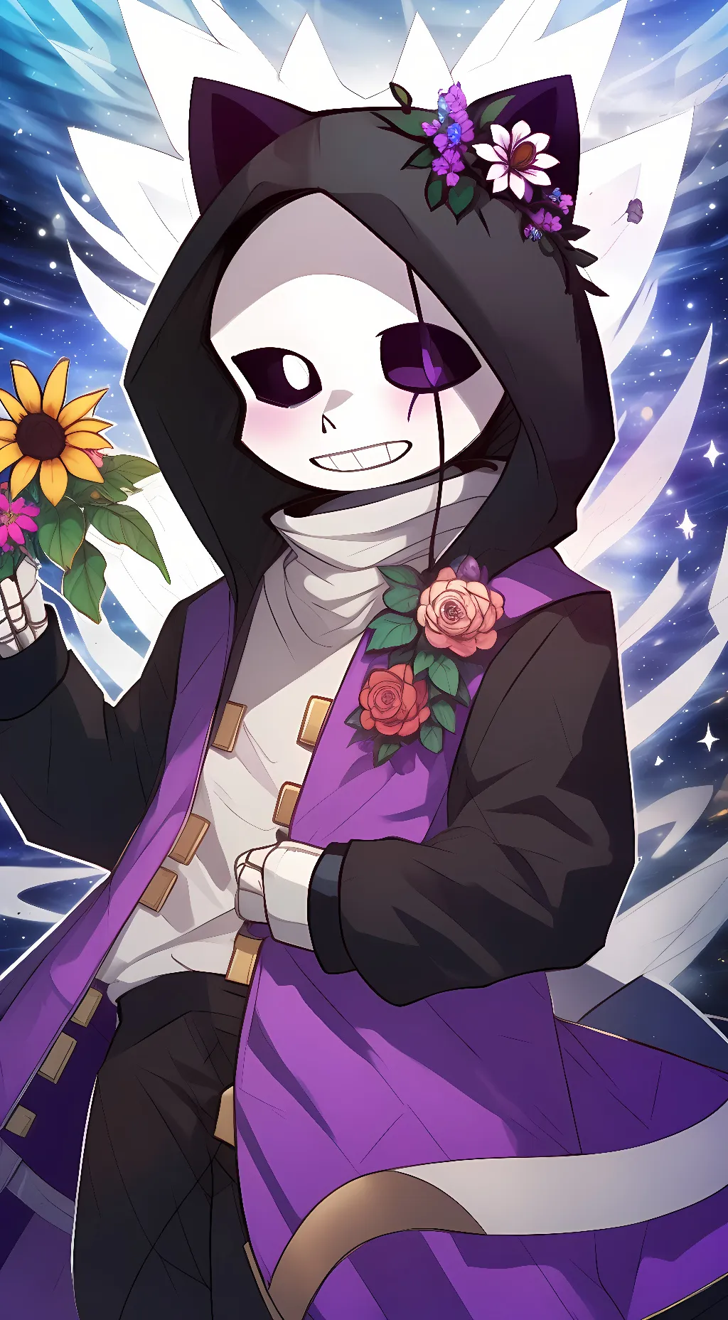 ai character: S!Dream + Cross background