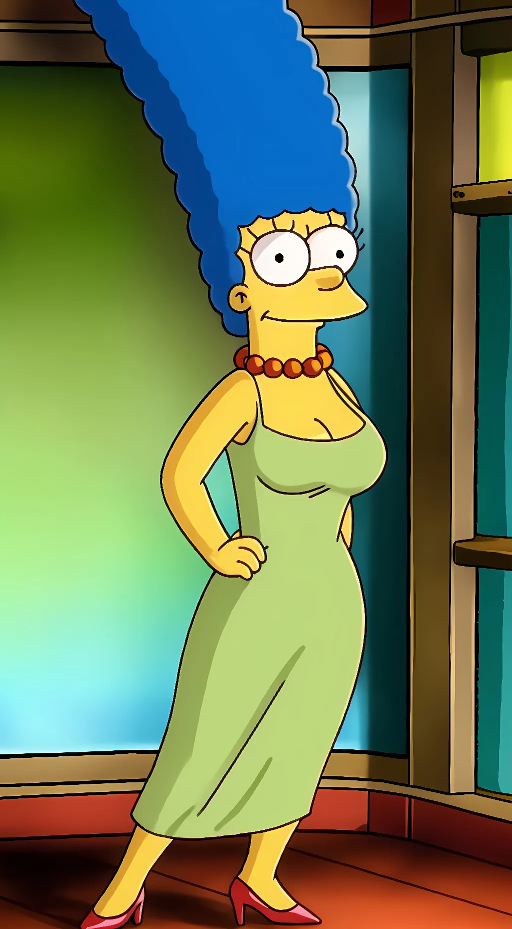 ai character: Marge Simpson background