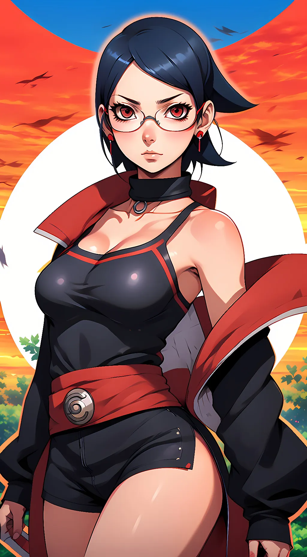 ai character: Sarada Uchiha  background