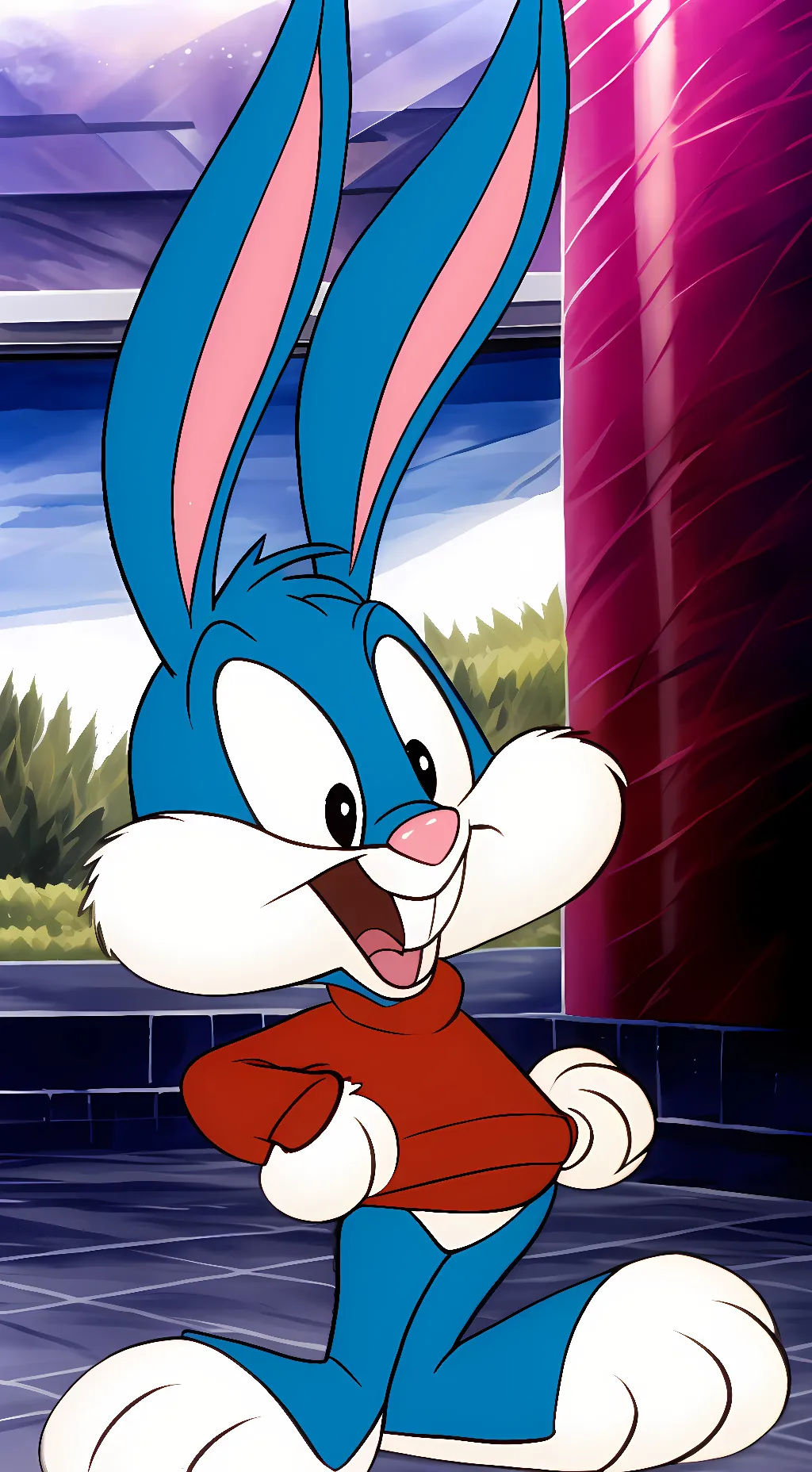 ai character: Buster Bunny(1990) background