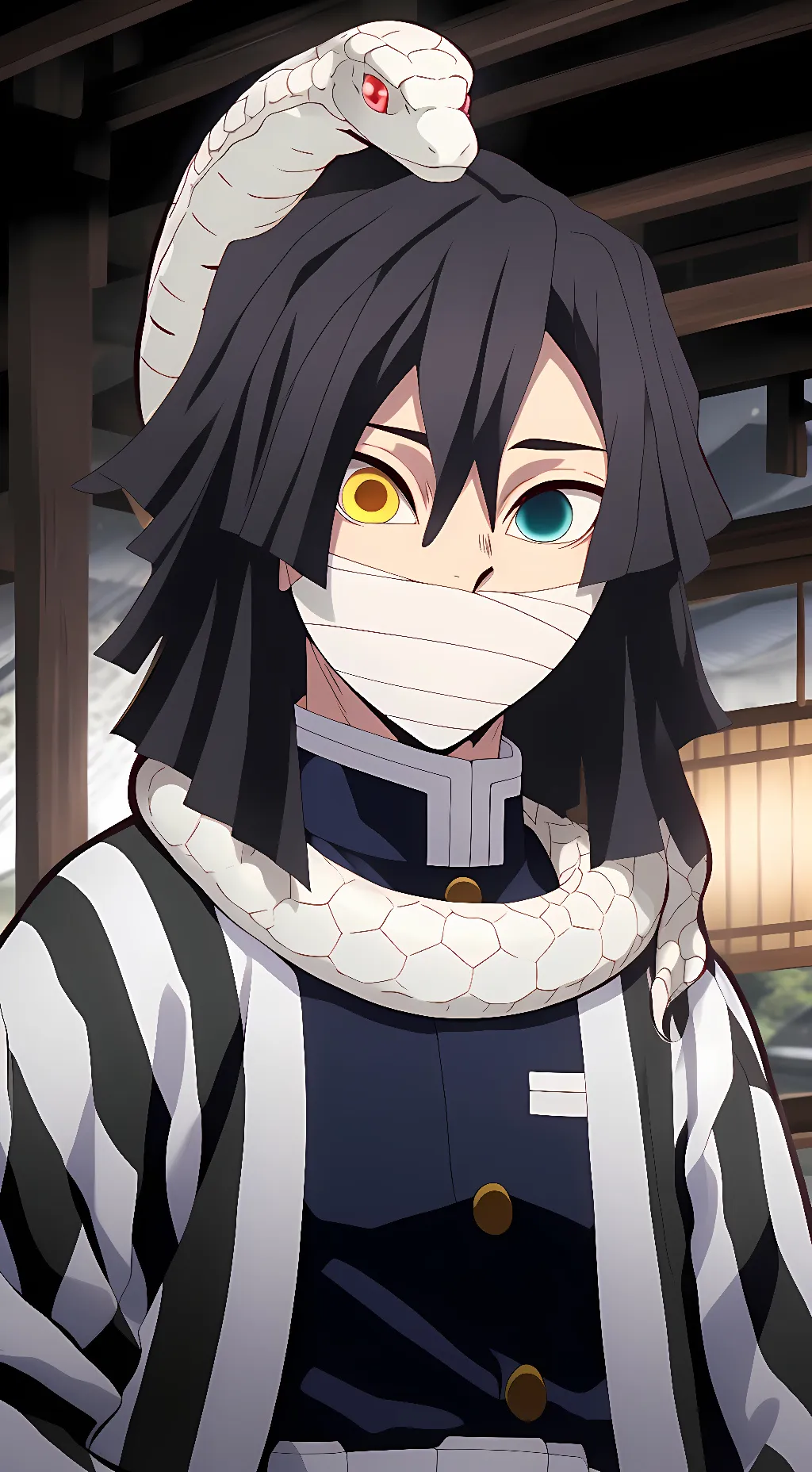 ai character: Iguro Obanai background