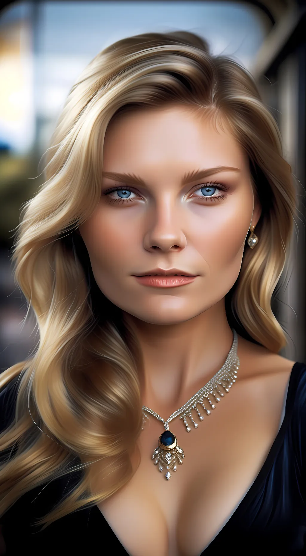 ai character: Kirsten Dunst background