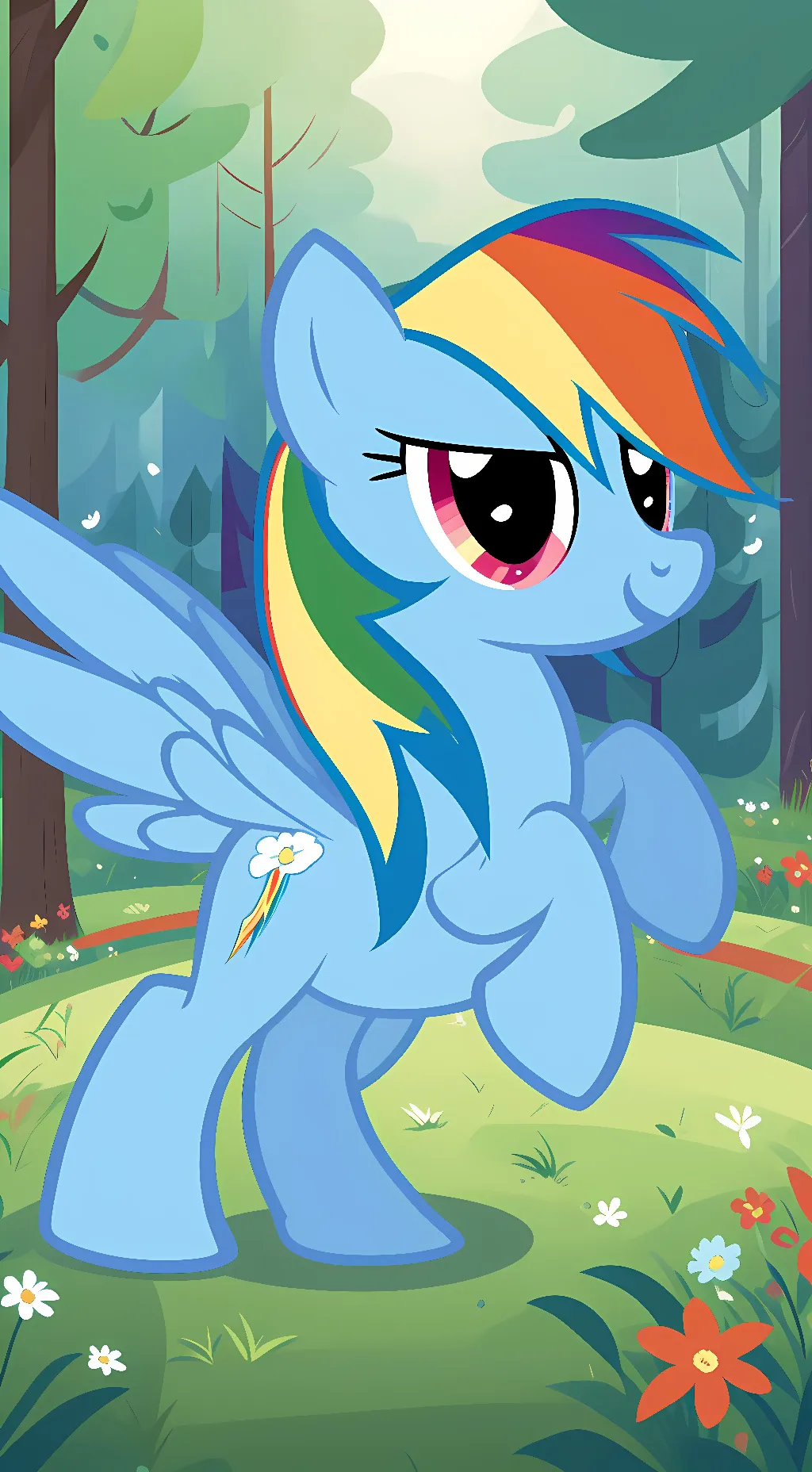 ai character: Rainbow dash background