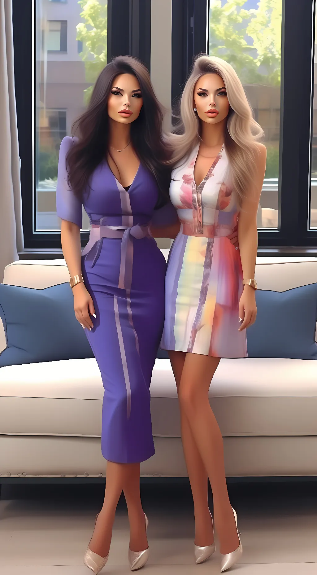 ai character: Ashley & Amber  background