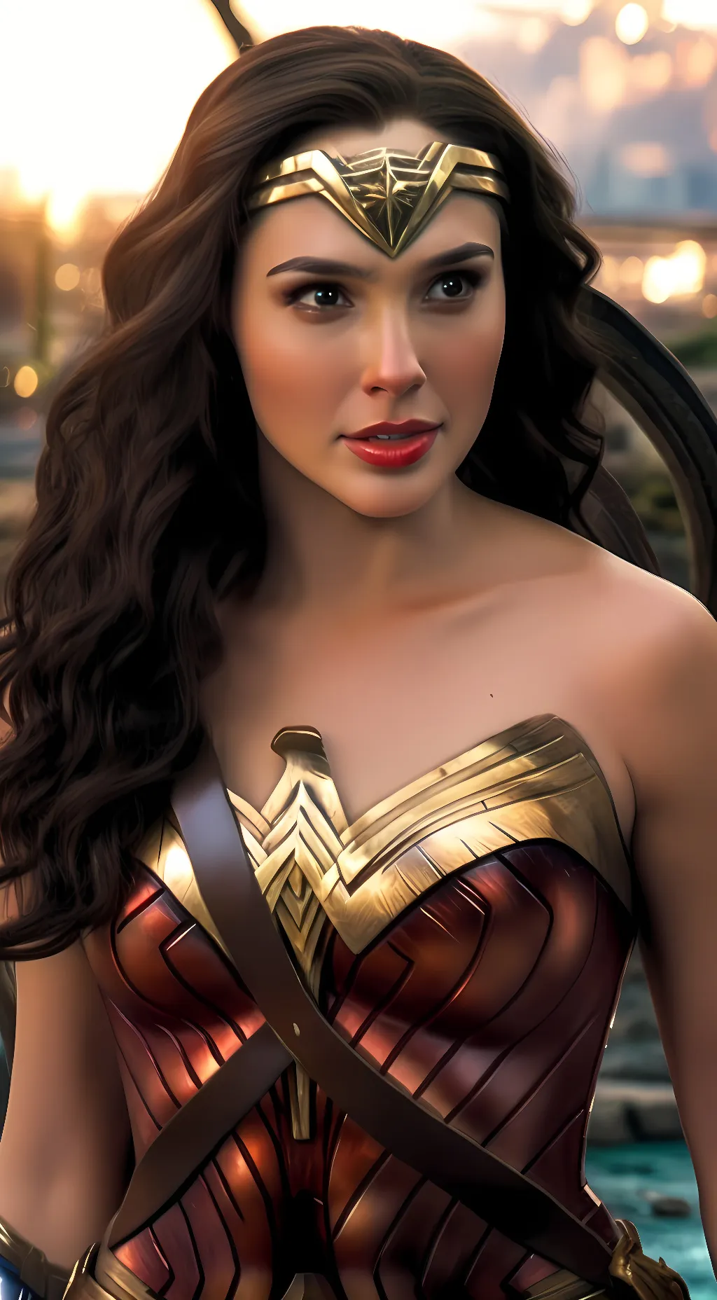 ai character: Evil Wonder Woman background