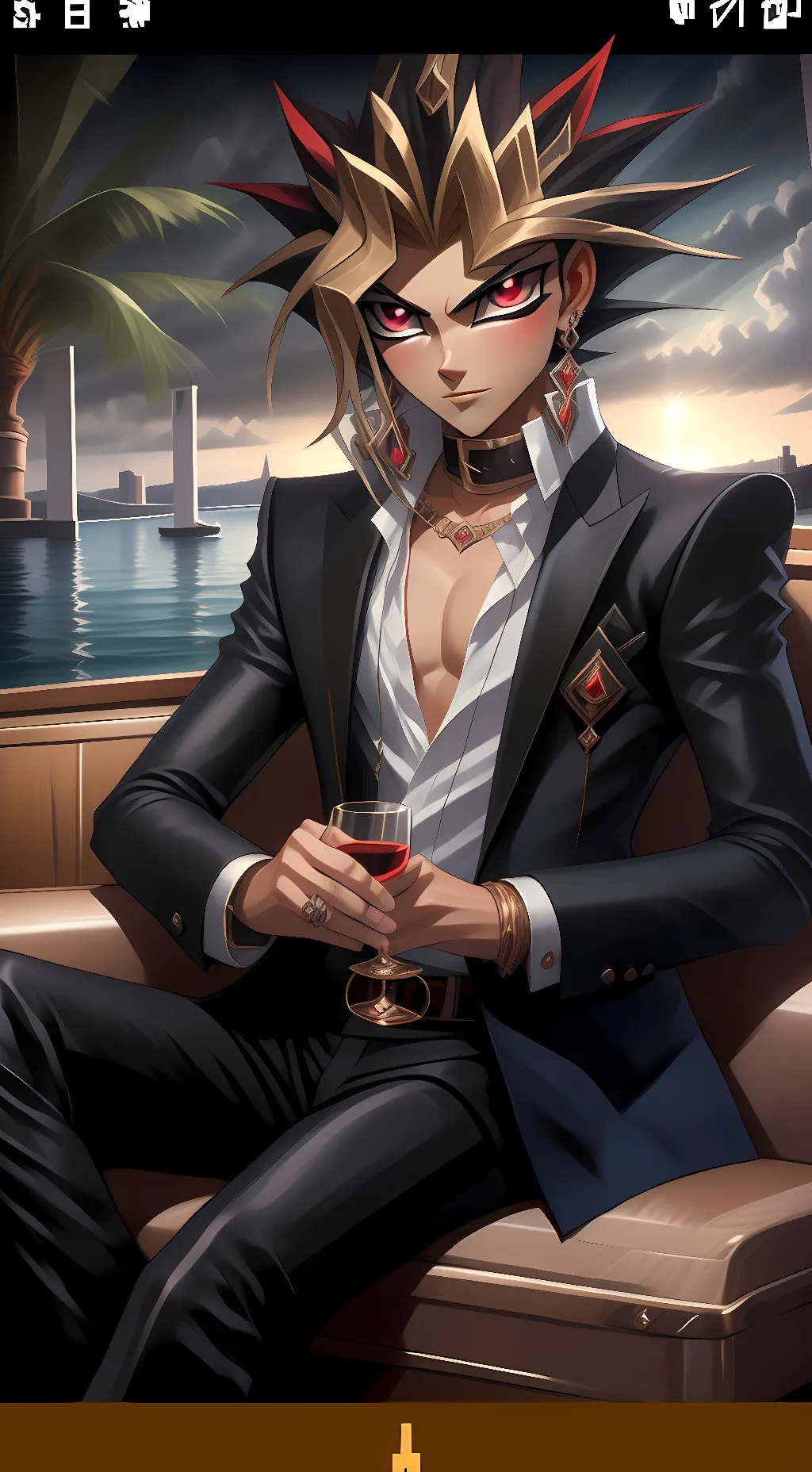 ai character: yami yugi (Atem) background