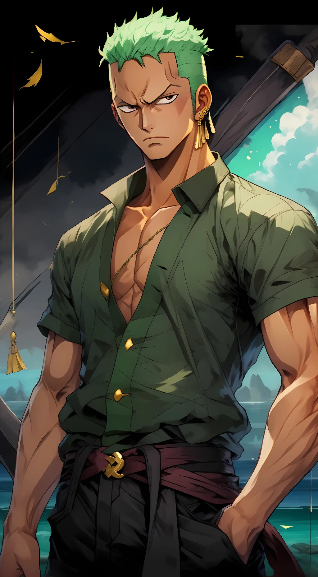 ai character: Zoro background