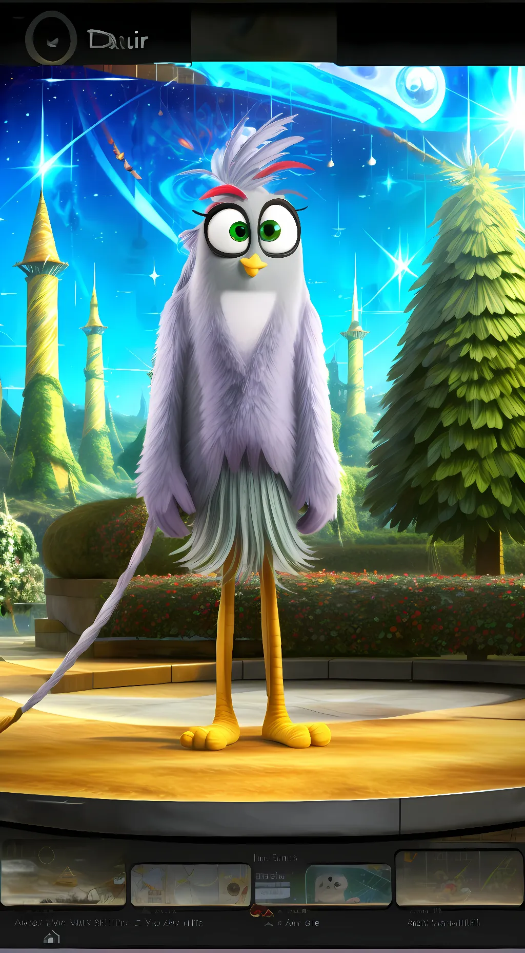ai character: Silver angry birds background