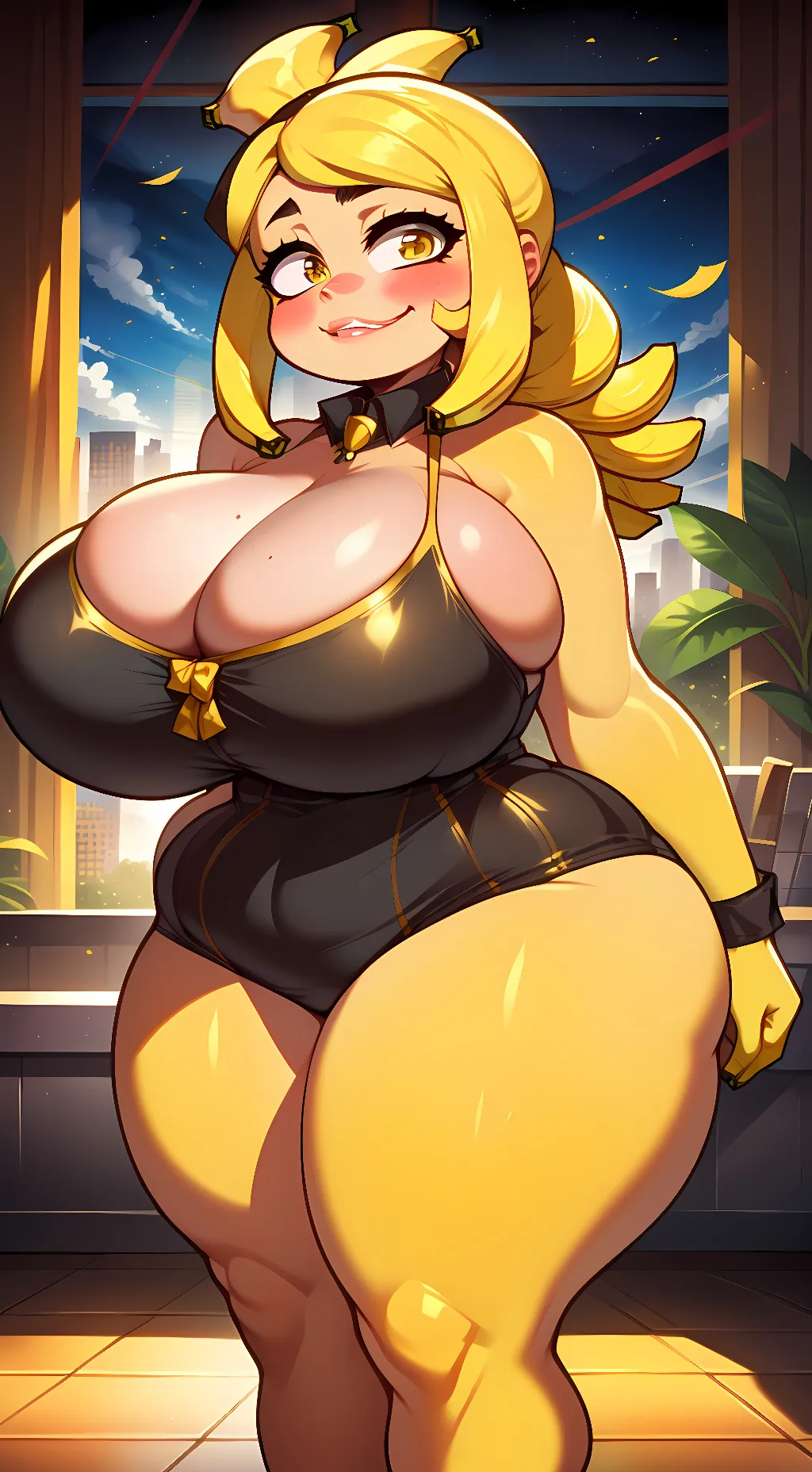 ai character: Banana Girl background