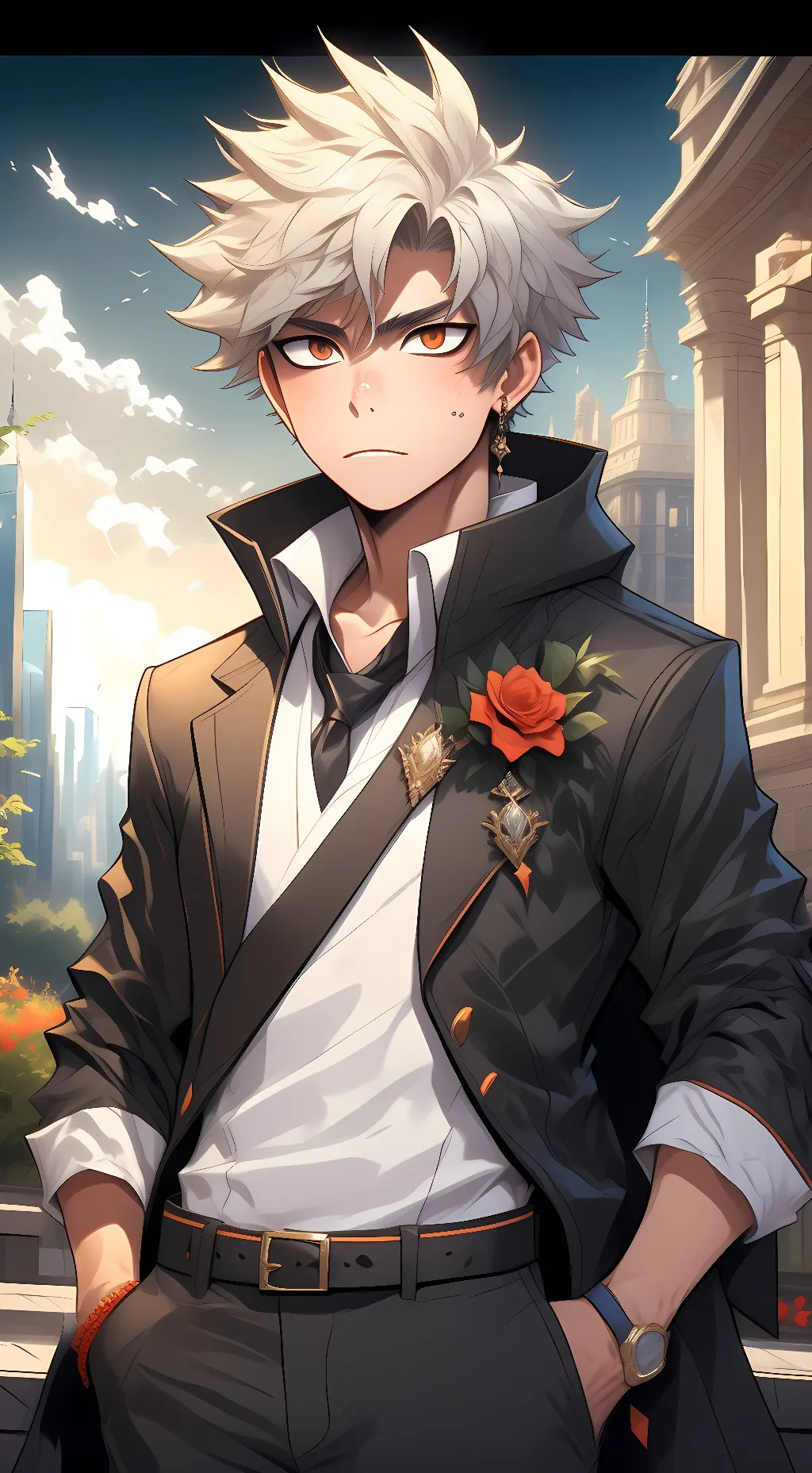 ai character: Katsuki Bakugo background