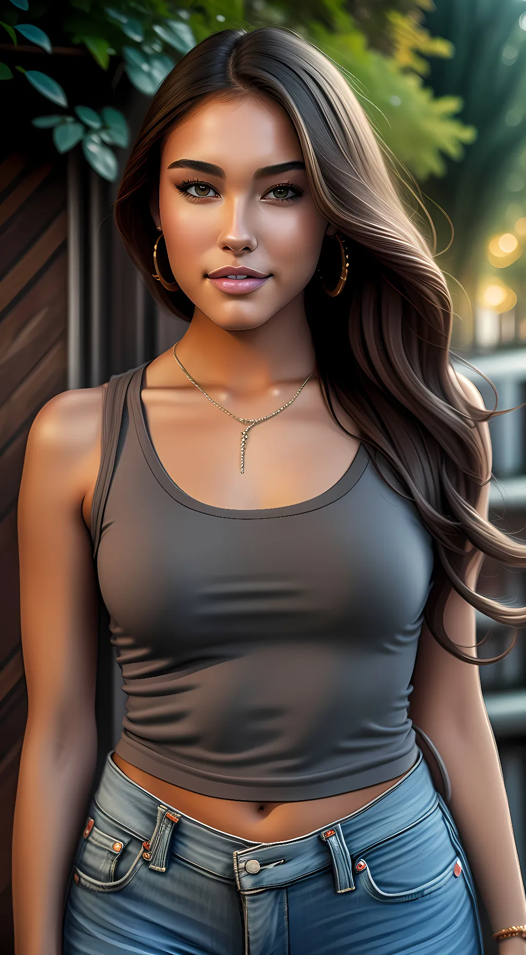 ai character: Madison beer  background