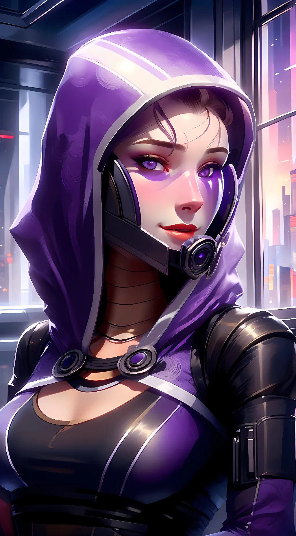 ai character: Tali vas Normandy background
