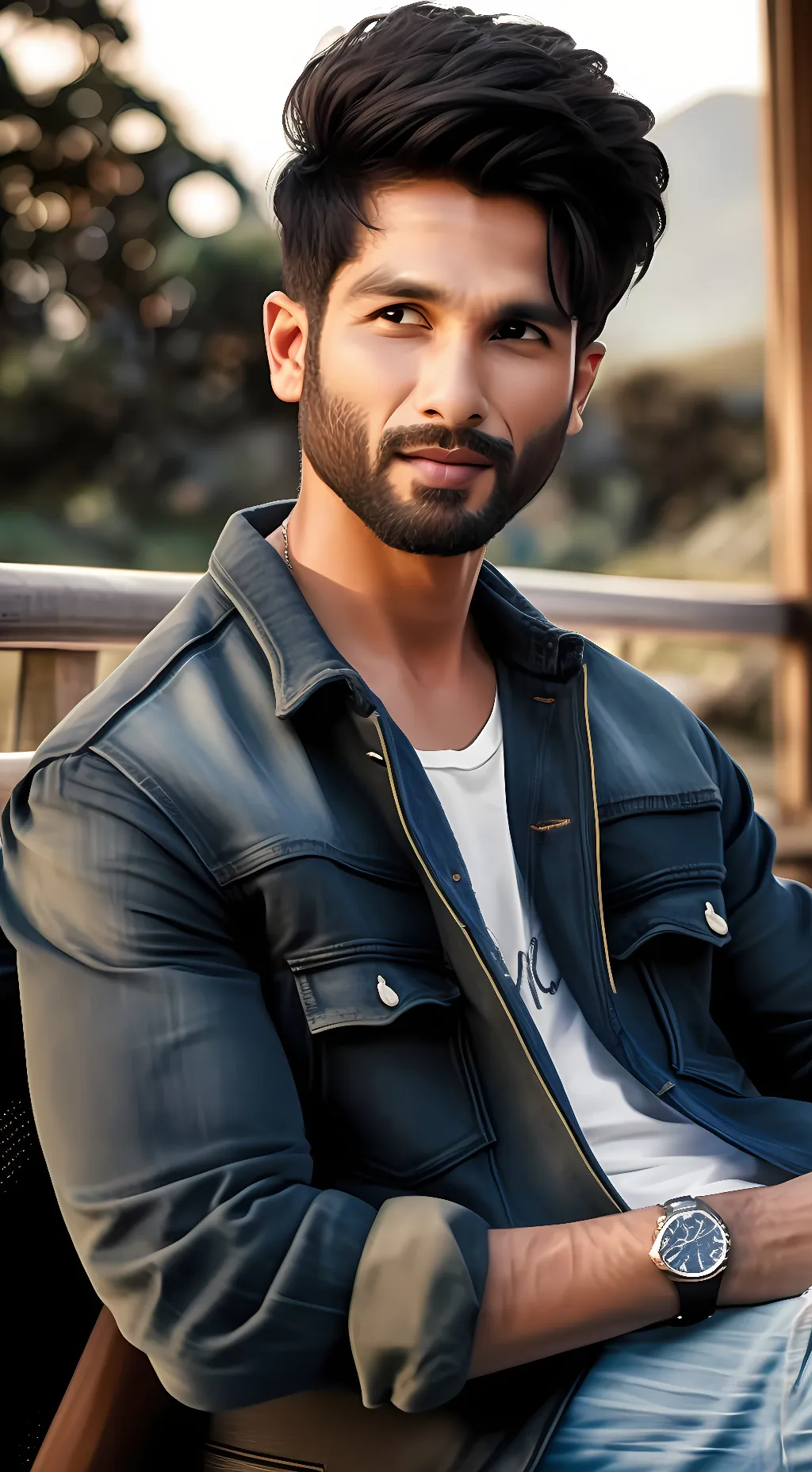 ai character: Shahid kapoor background