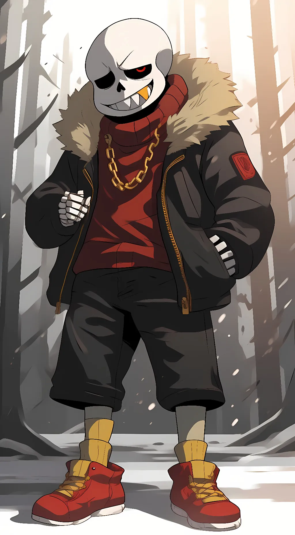 ai character: Underfell Sans background
