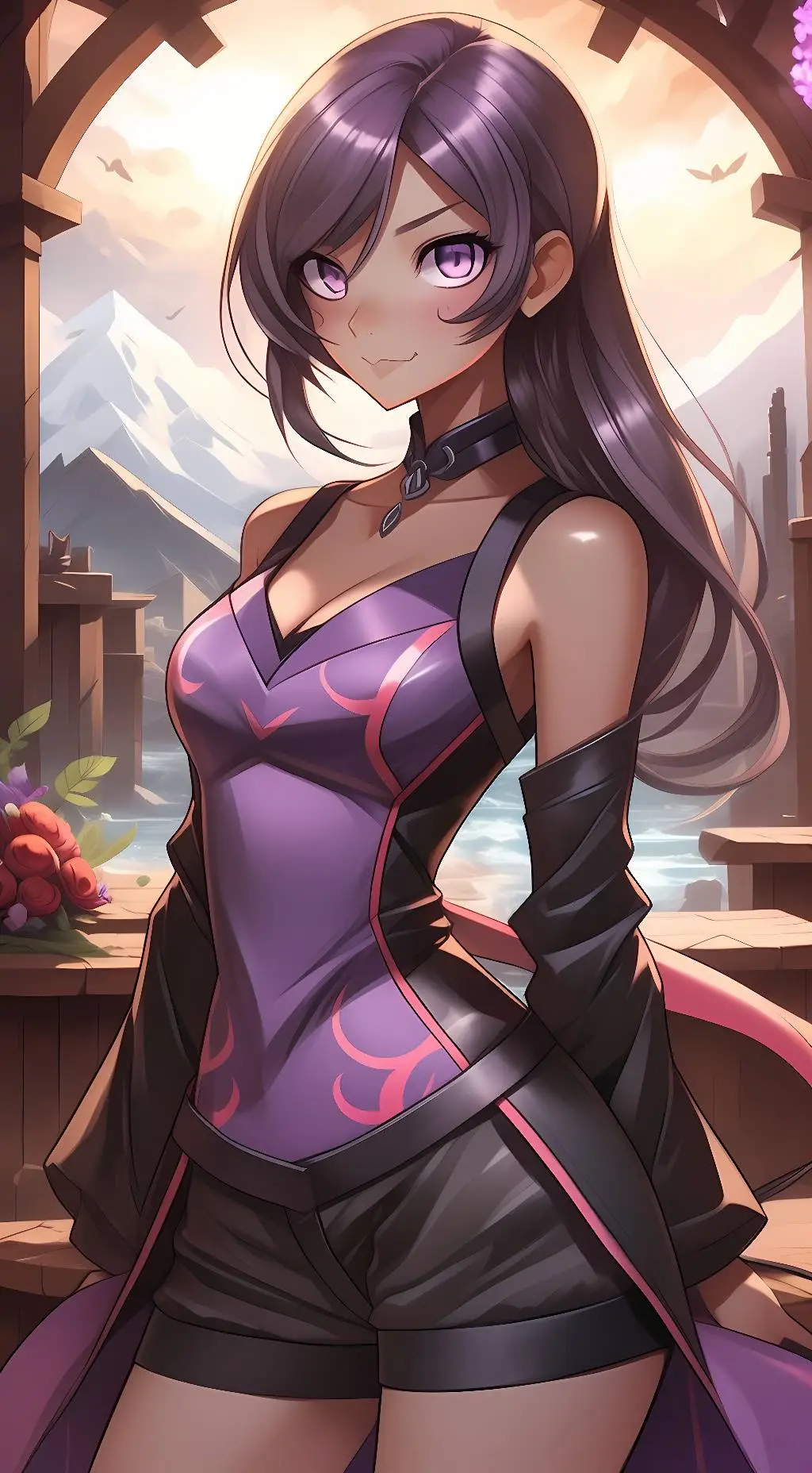 ai character: Salazzle Gijinka background