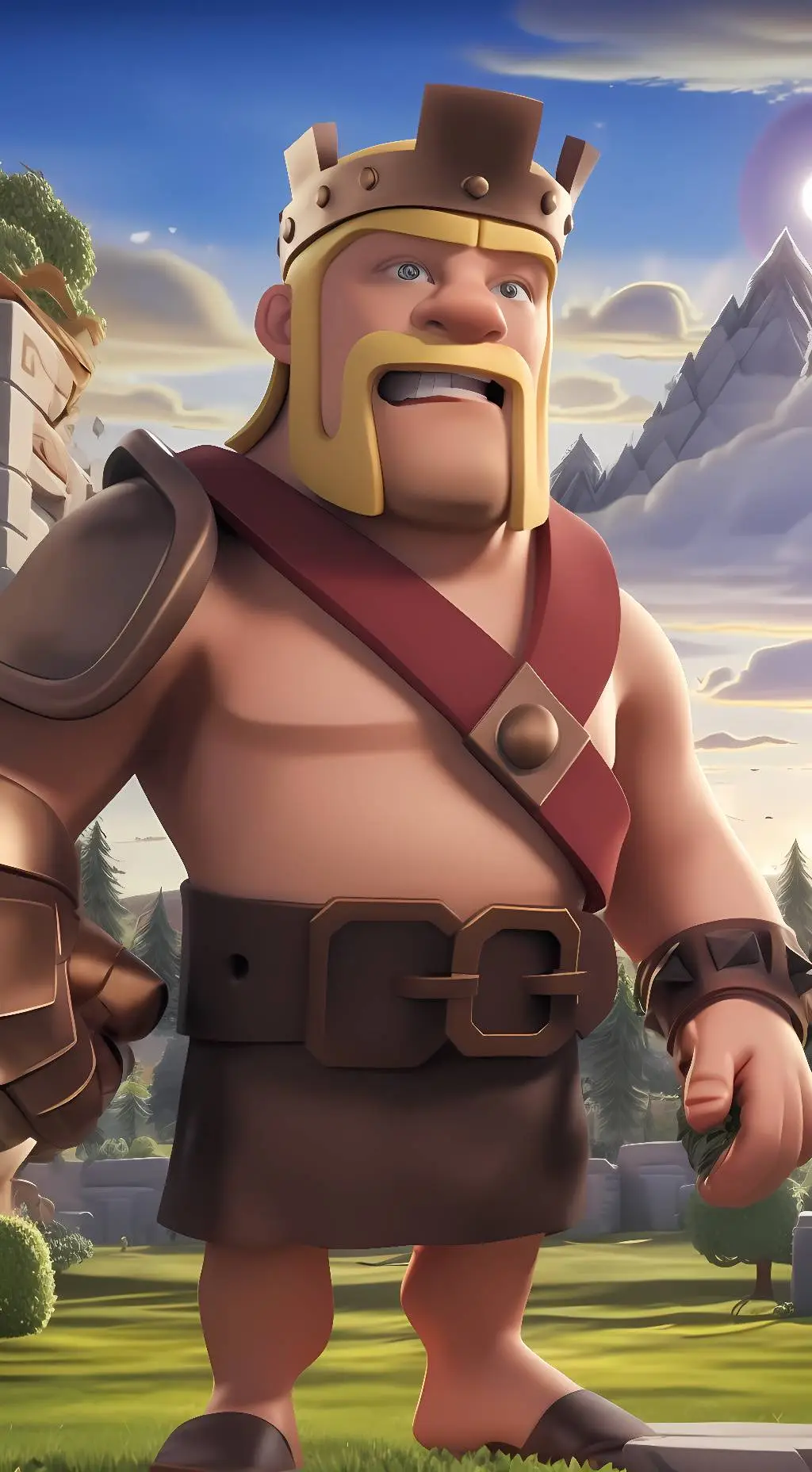 ai character: Barbarian King  background