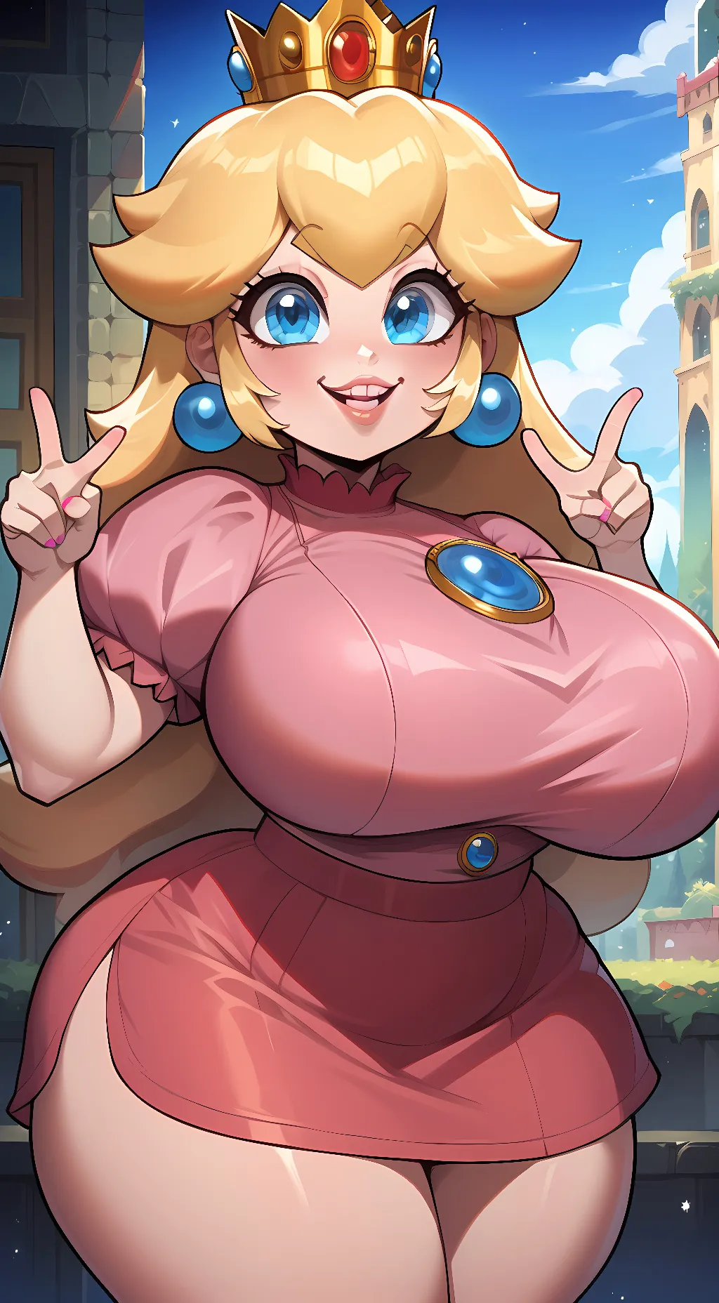 ai character: Princess Peach  background