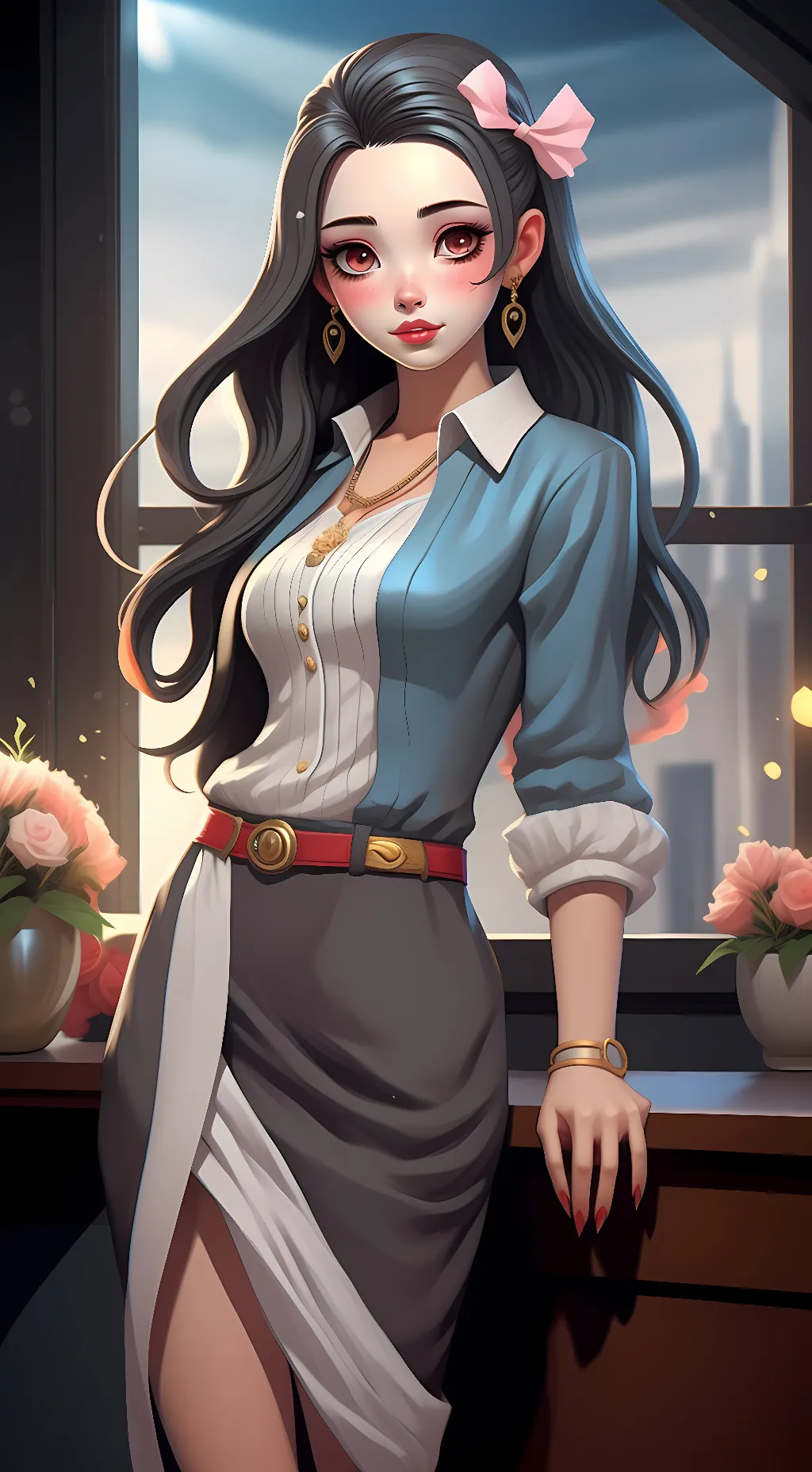 ai character: Nezuko ate a human background