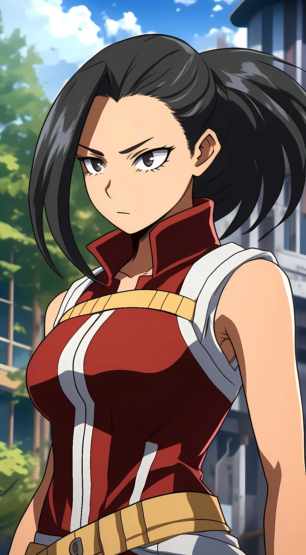 ai character: Momo Yaoyorozu background