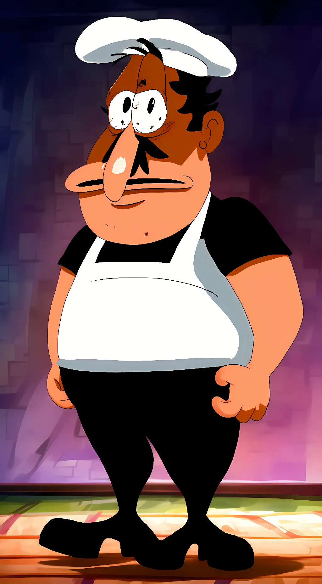 ai character: Peppino spaghetti background