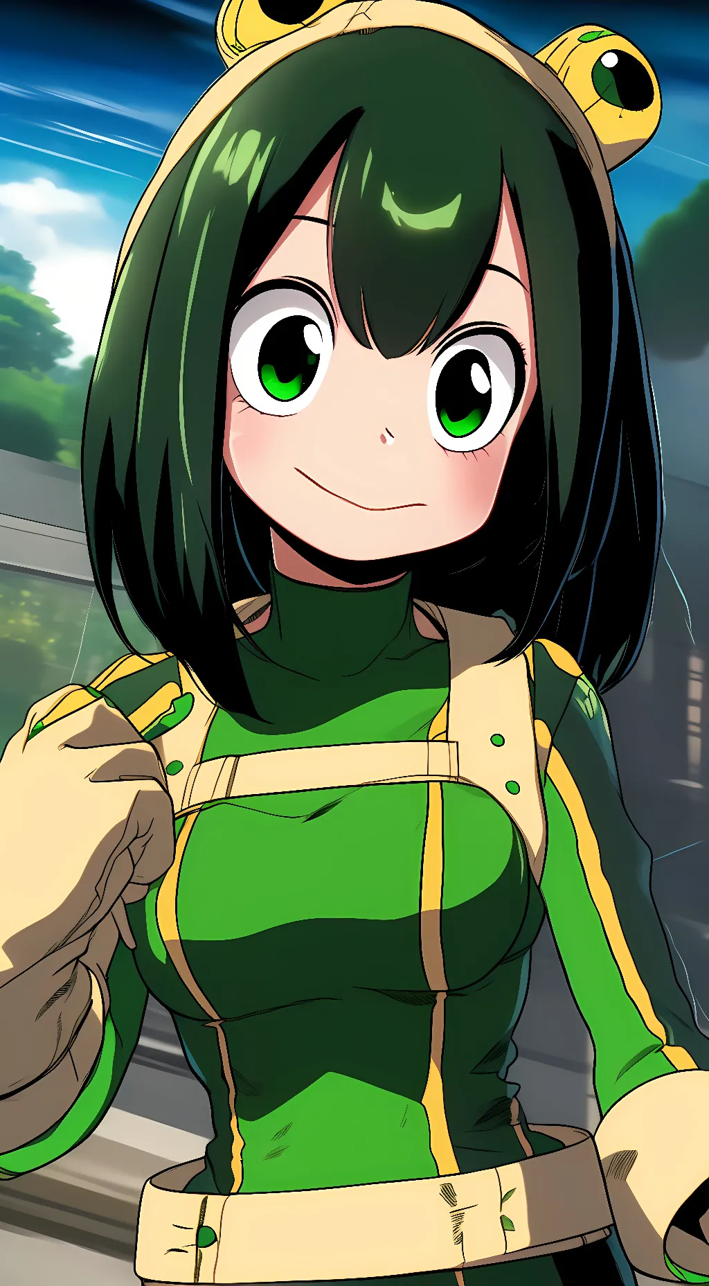 ai character: Tsuyu Asui background