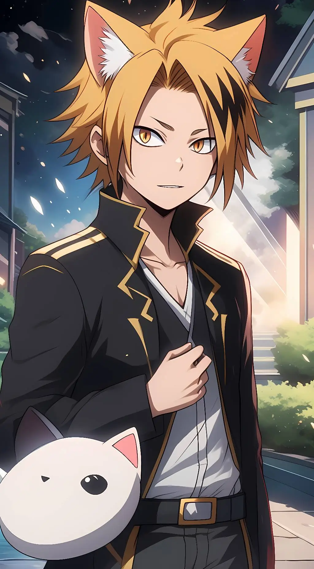ai character: Cat Kaminari Mha background