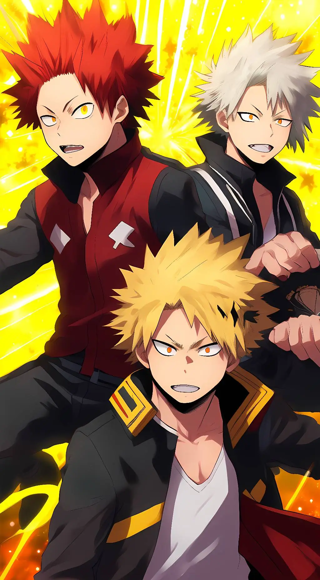 ai character: Bakugo,Kiri,Denki background