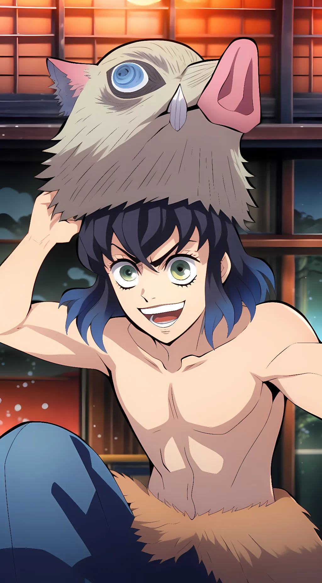 ai character: Inosuke Hashibira background