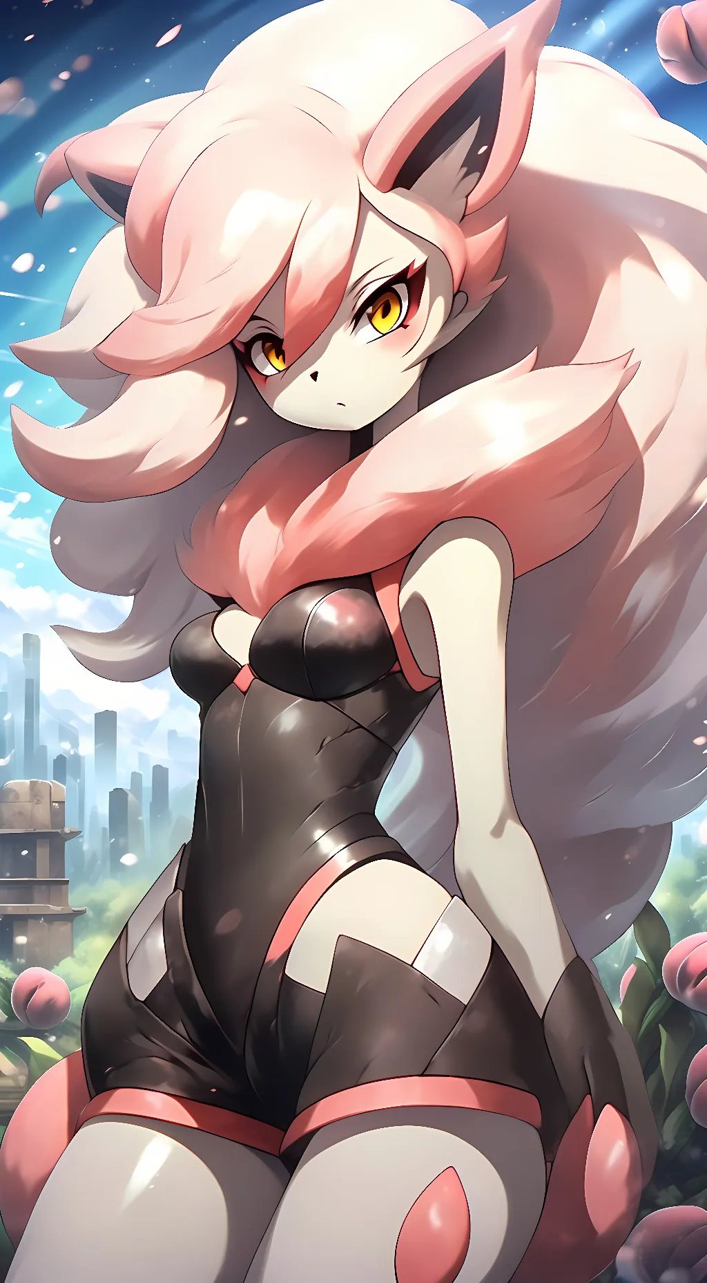 ai character: Zoroark Gijinka background