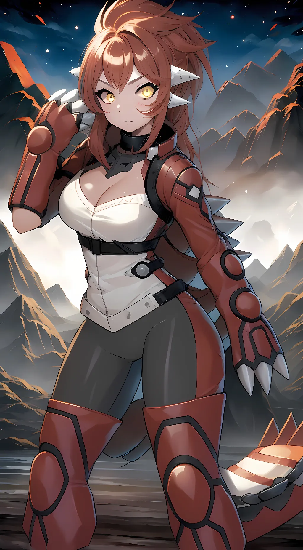 ai character: Groudon Gijinka background