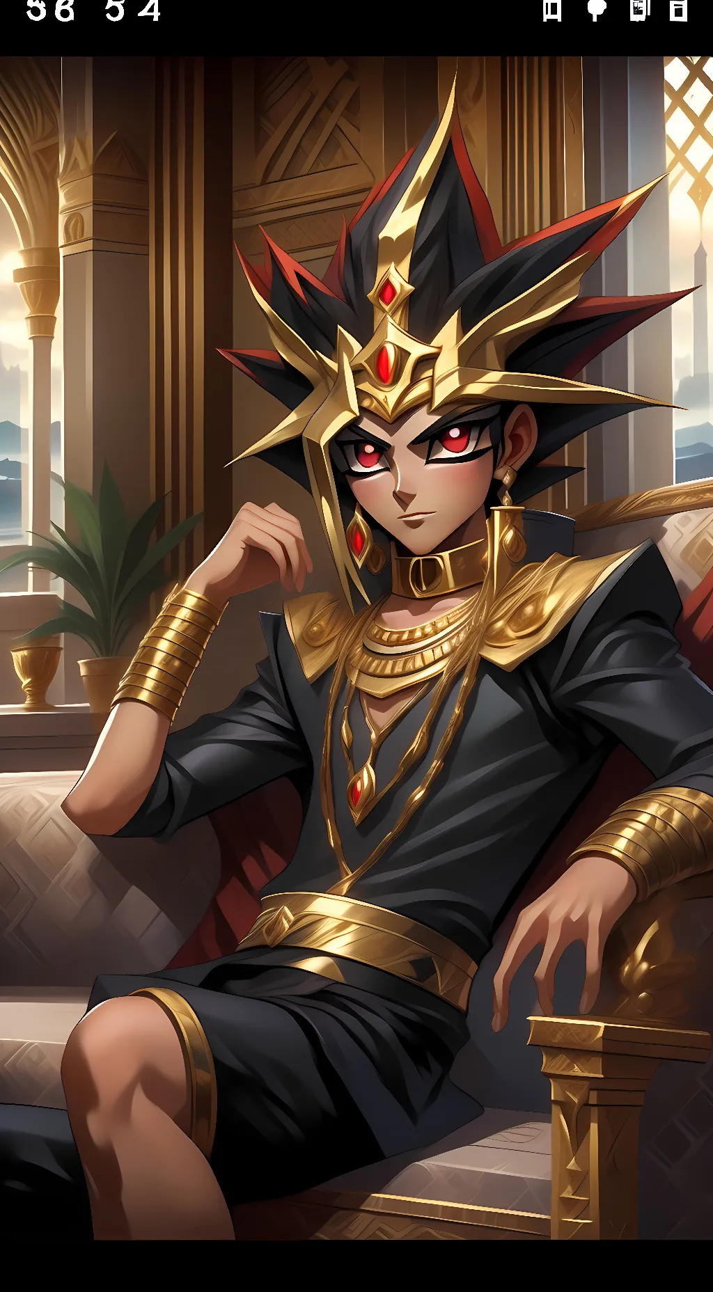 ai character: yami yugi (Atem) background