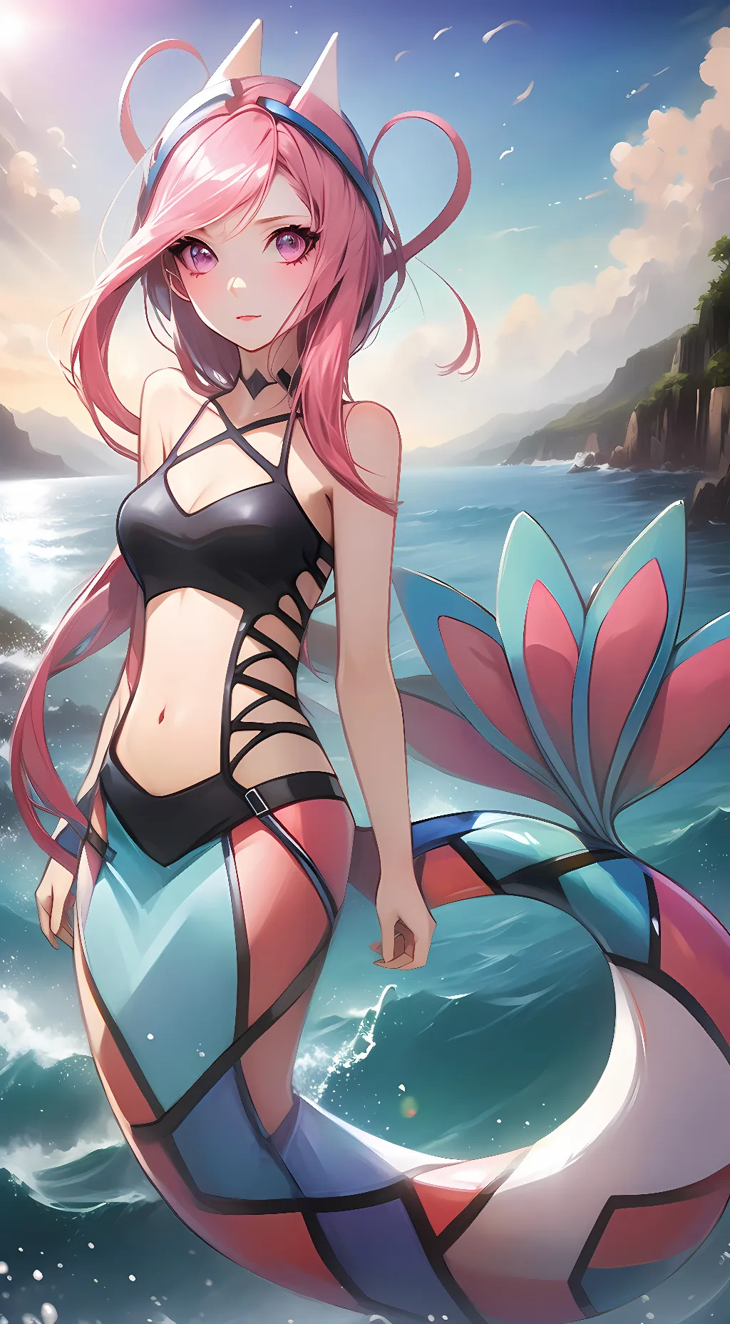 ai character: Milotic Gijinka background