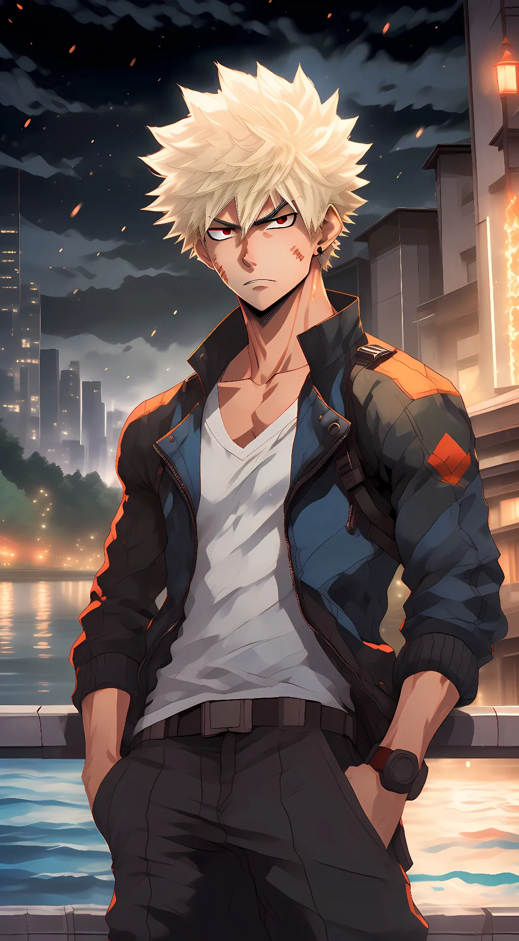 ai character: Katsuki Pro Hero background