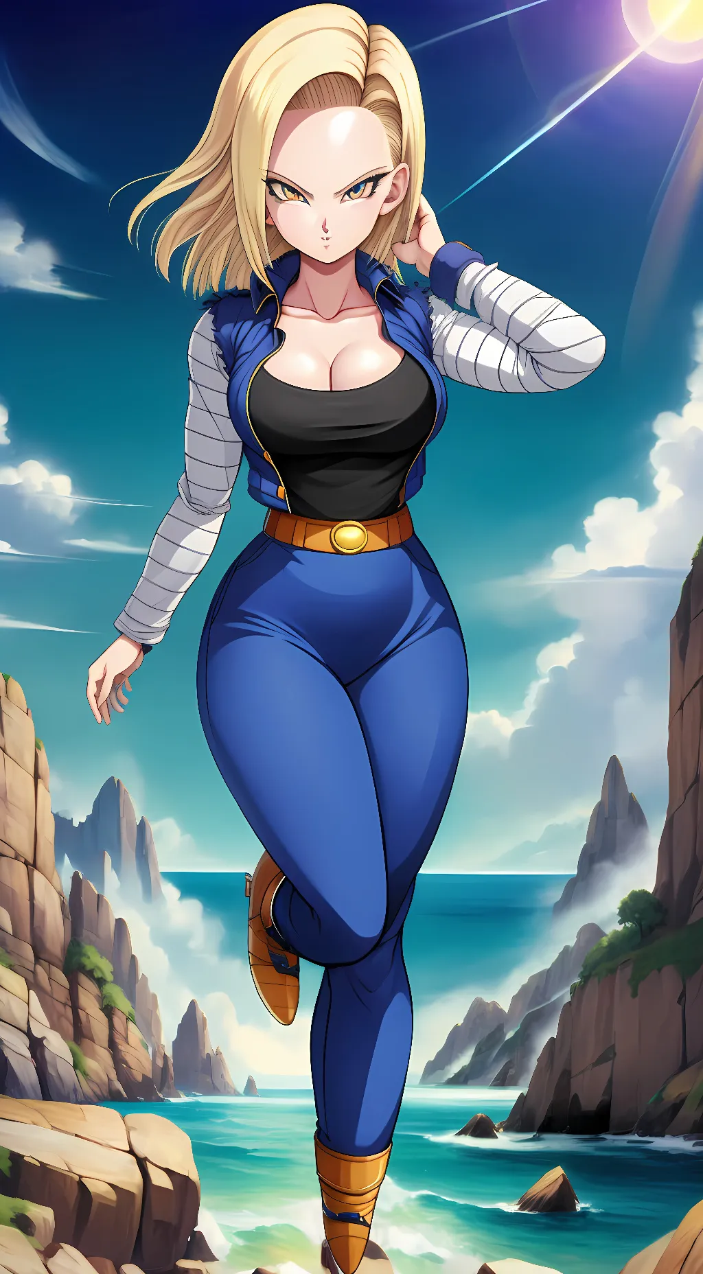 ai character: Android 18  background
