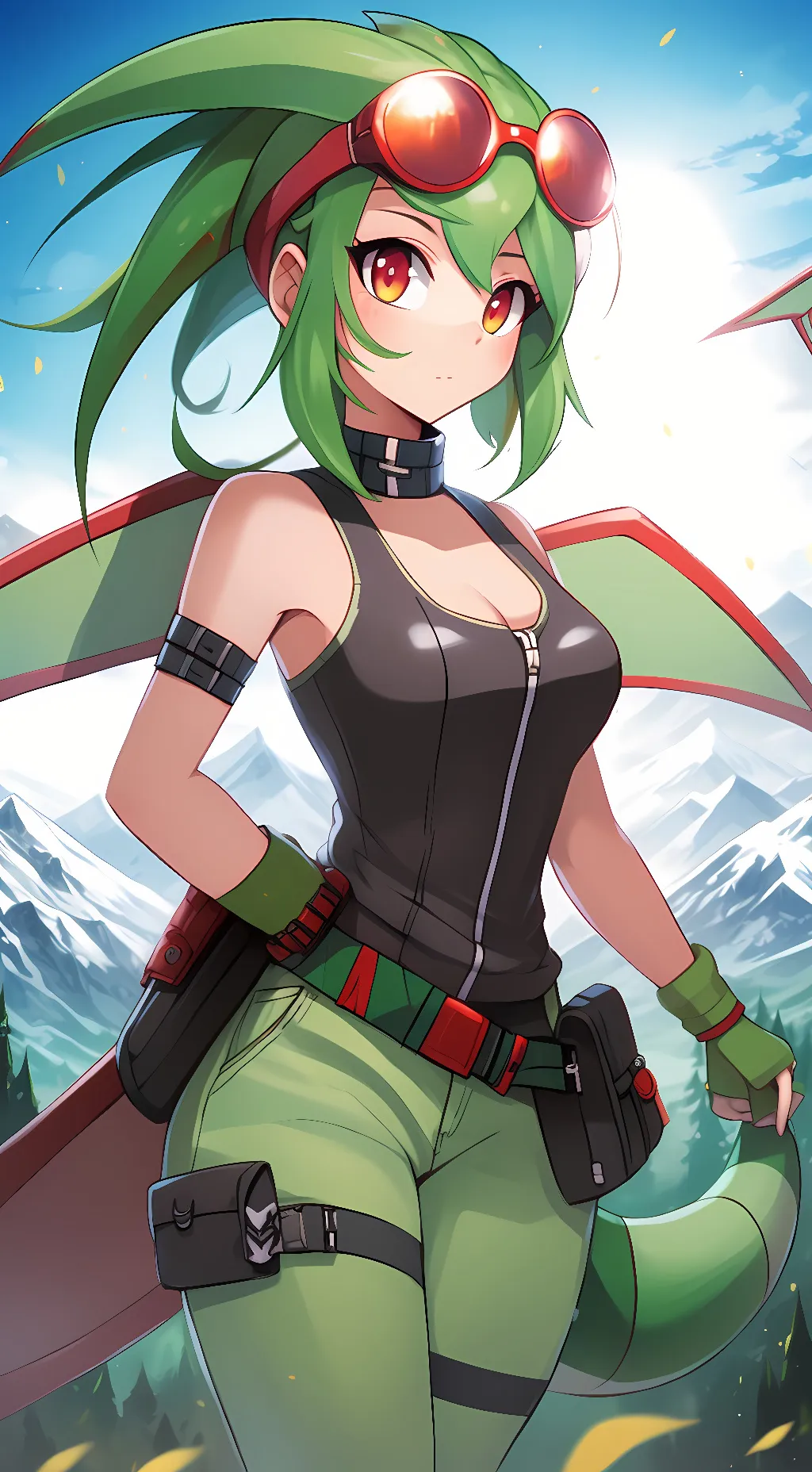 ai character: Flygon Gijinka background