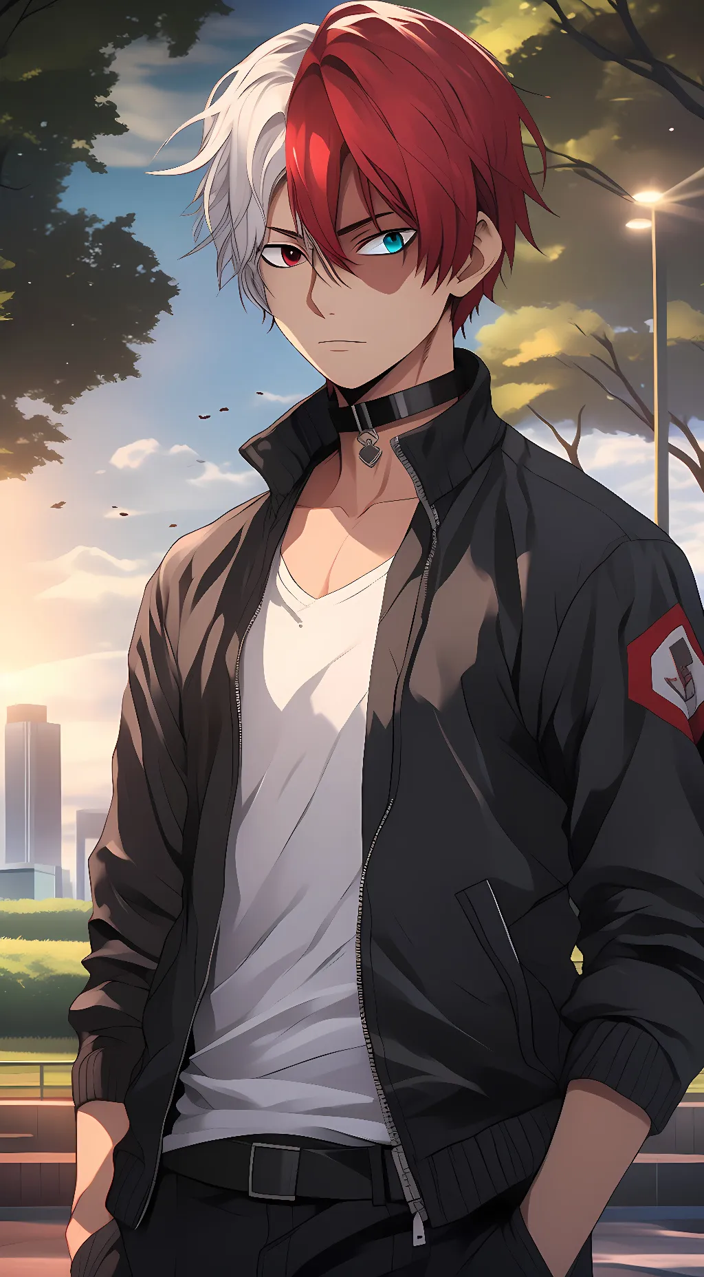ai character: Shoto Todoroki  background