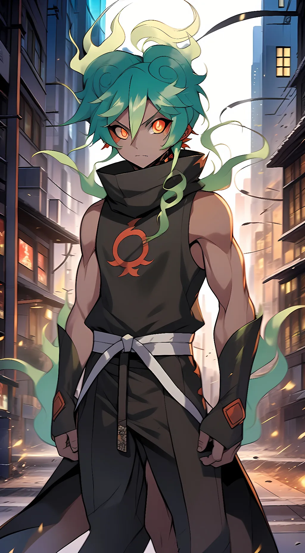ai character: Marshadow Gijinka background