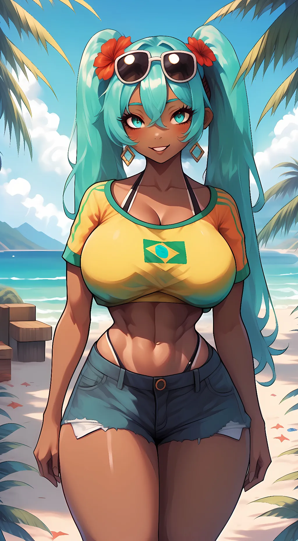 ai character: Brazilian Miku background