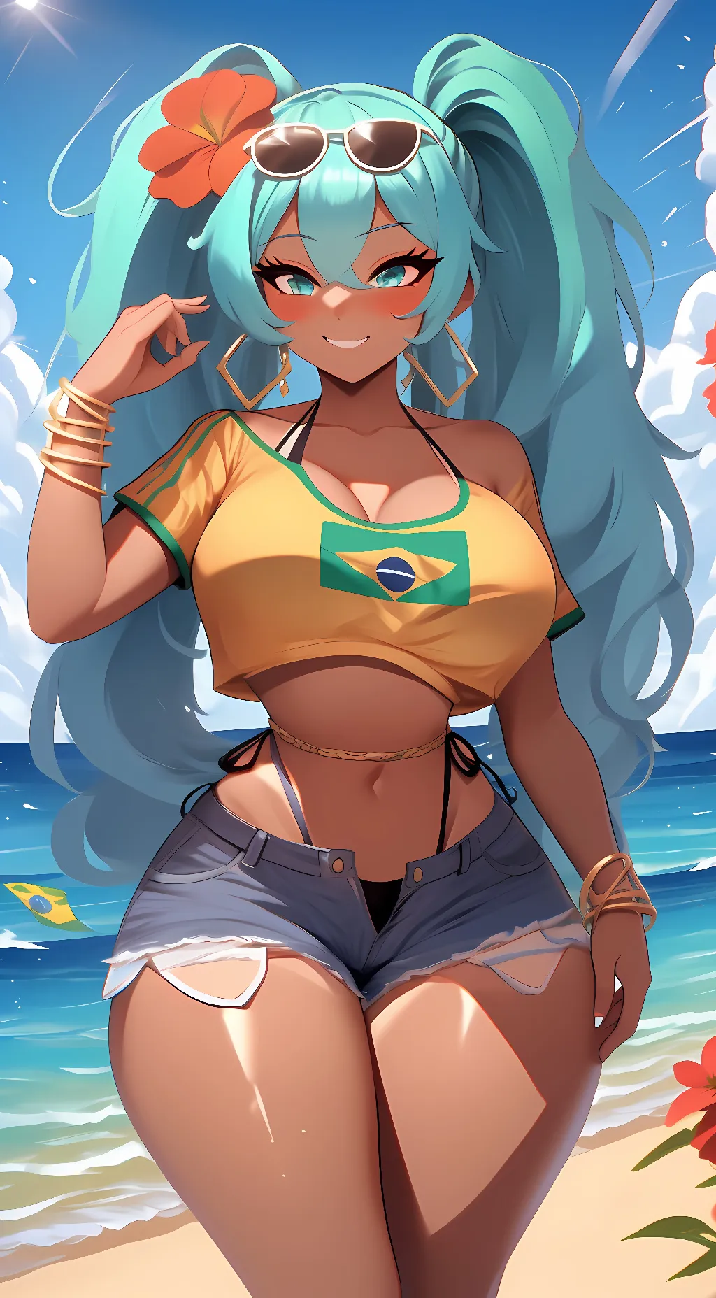 ai character: Brazilian Miku background
