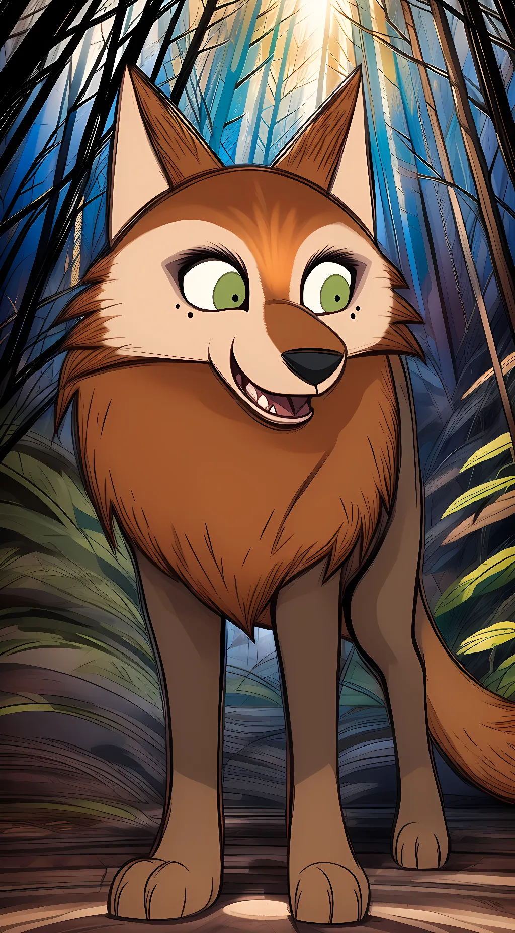 ai character: wolf Mebh  background