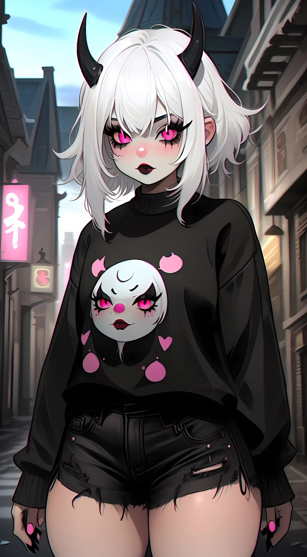 ai character: Goth Girl Andrea  background