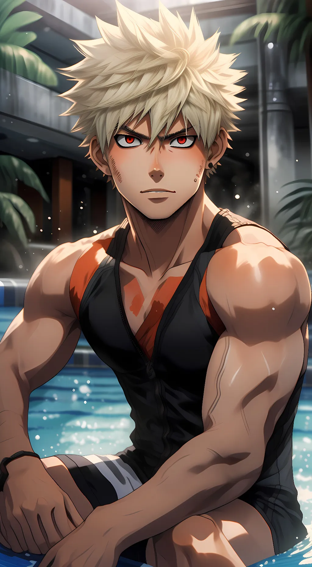 ai character: Katsuki Bakugo  background