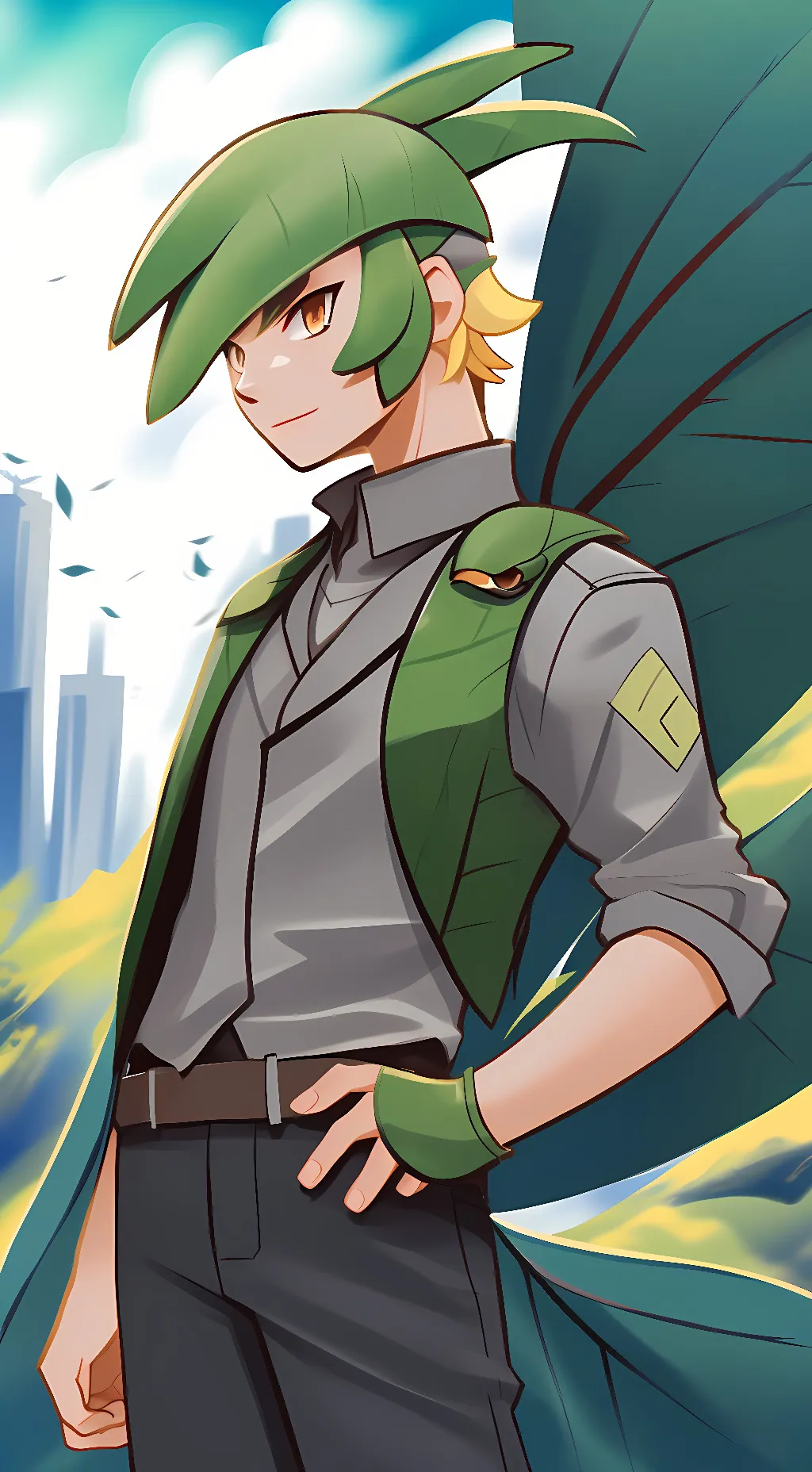 ai character: Tropius Gijinka background